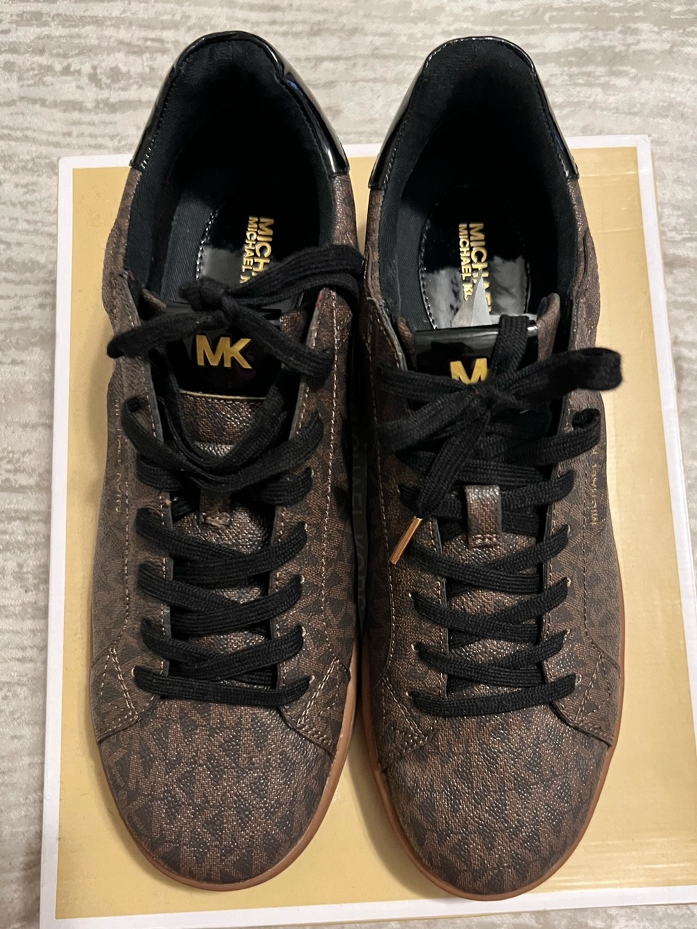 Michael Kors Brown & Black MK Logo Low-Top Sneakers
